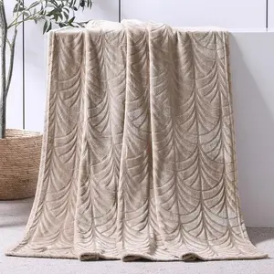 blackfriday/cybermonday Flannel Fleece King/Queen Size Blanket for Bed, Soft Fluffy Velvet Bedspread Coverlet with Decorative Vintage Pattern for All Season, Warm and Lightweight, 90x90/104 Inch