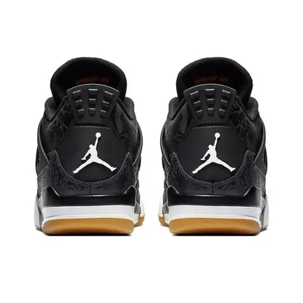 Unisex Retro 4 Black Lace Basketball Shoes Cushion Gum Outsole Street Fashion Sneakers With Original Shoe Box