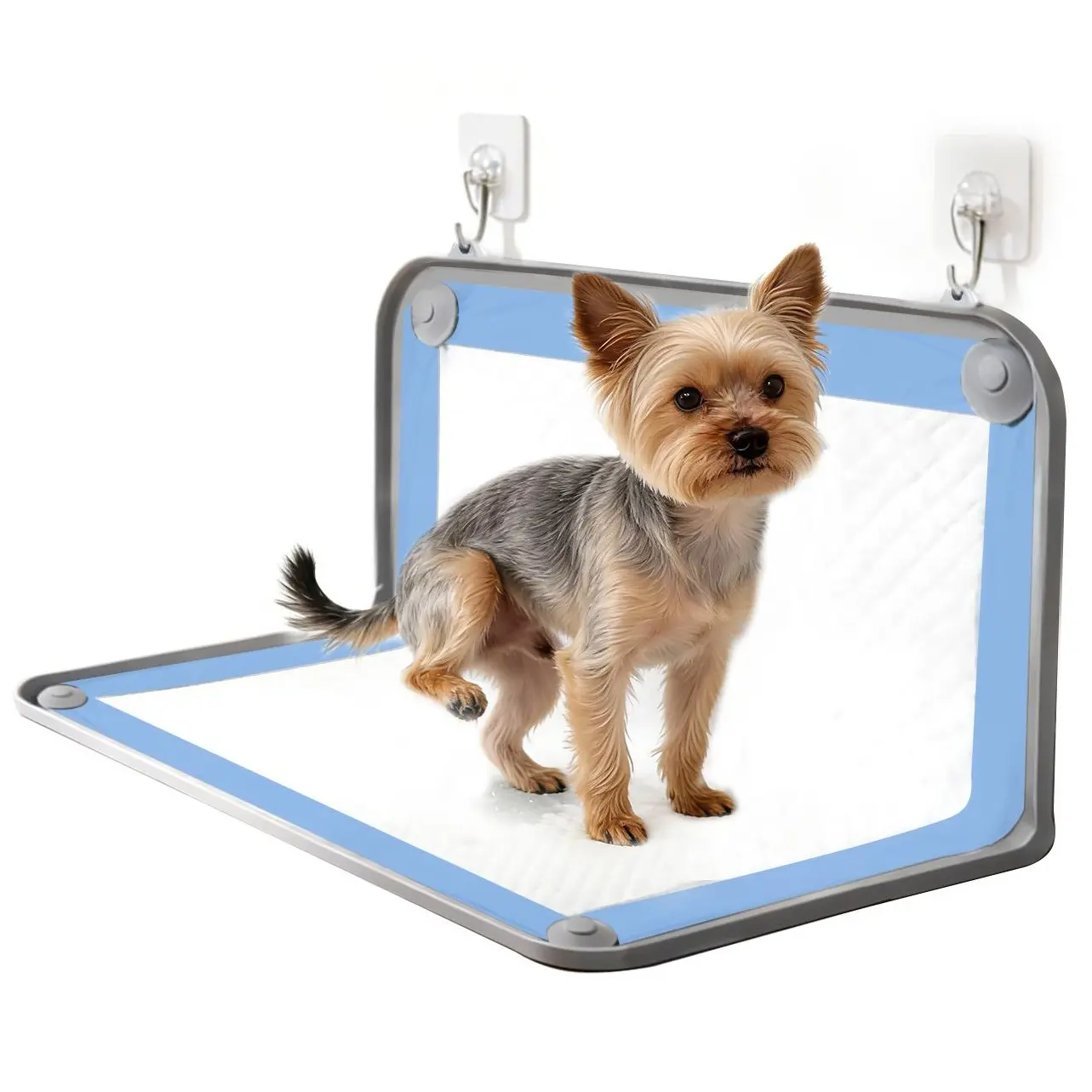 Silicone Pee Pad Holder for Dogs Fits Up to 24" x 24" Training Pads Leak-Proof Non-Slip Puppy Pee Pad Holder with Fixed Buttons Portable Easy to Clean