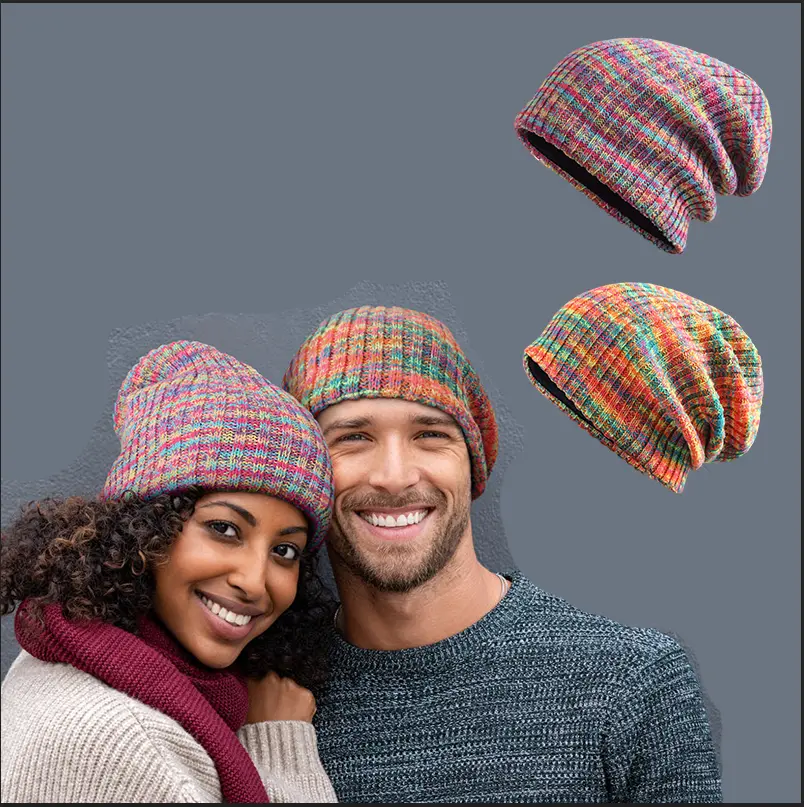 Womens Knit Slouchy Beanie Ribbed Baggy Skull Cap Turban Winter Beret HatSoft, Colorful, Warm, Trendy Head Decoration for Cold Weather iced  cap