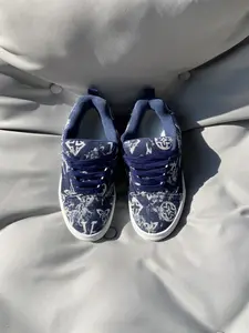 2026 New Blue Simple Fashion Canvas Shoes, Comfortable Unisex Shoes, Trendy Chunky Bread Shoes, All-Match Daily Casual Walking Shoes