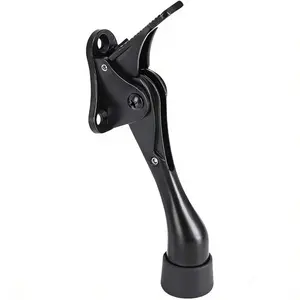 Door Stopper 4 Inch Adjustable Height Touch-Activated Door Bottom Holder, Aluminum Alloy Metal Door Stopper with Nickel Plated Surface