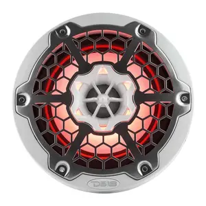 DS18 DS-NXL-8M/WH HYDRO 8 Inch 2-Way Marine Speakers W/ Integrated RGB LED Lights Mesh 375 Watts White DS18