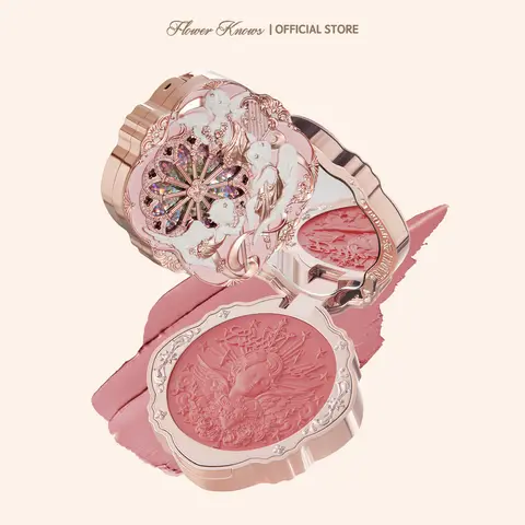 Flower Knows Little Angel Collection Cream Blush, Hydrating Pigmented Blush with Lecithin, Buildable Long-Lasting Color for Flawless Glossy Finish, Adults' Makeup Cosmetic, #sohochic, Ideal for Christmas gift, Black Friday
