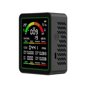 Nine-In-One Air Quality Monitor, Ndir Sensor, Co2, Formaldehyde, Tvoc Detection, Noise Monitoring, Home Office Use, Mt12 Model
