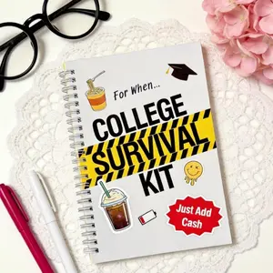 University Survival Guide Gift Card Book, Cash Clip + Practical Cards, Essential College Gift, Humorous Memoir, No Box Included
