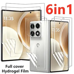 6-In-1 Hydrogel Film for Motorola Razr Fold, 2 Screens + 2 Outers + 2 Backs, Anti-Scratch, Fingerprint Resistant, Touch Sensitive