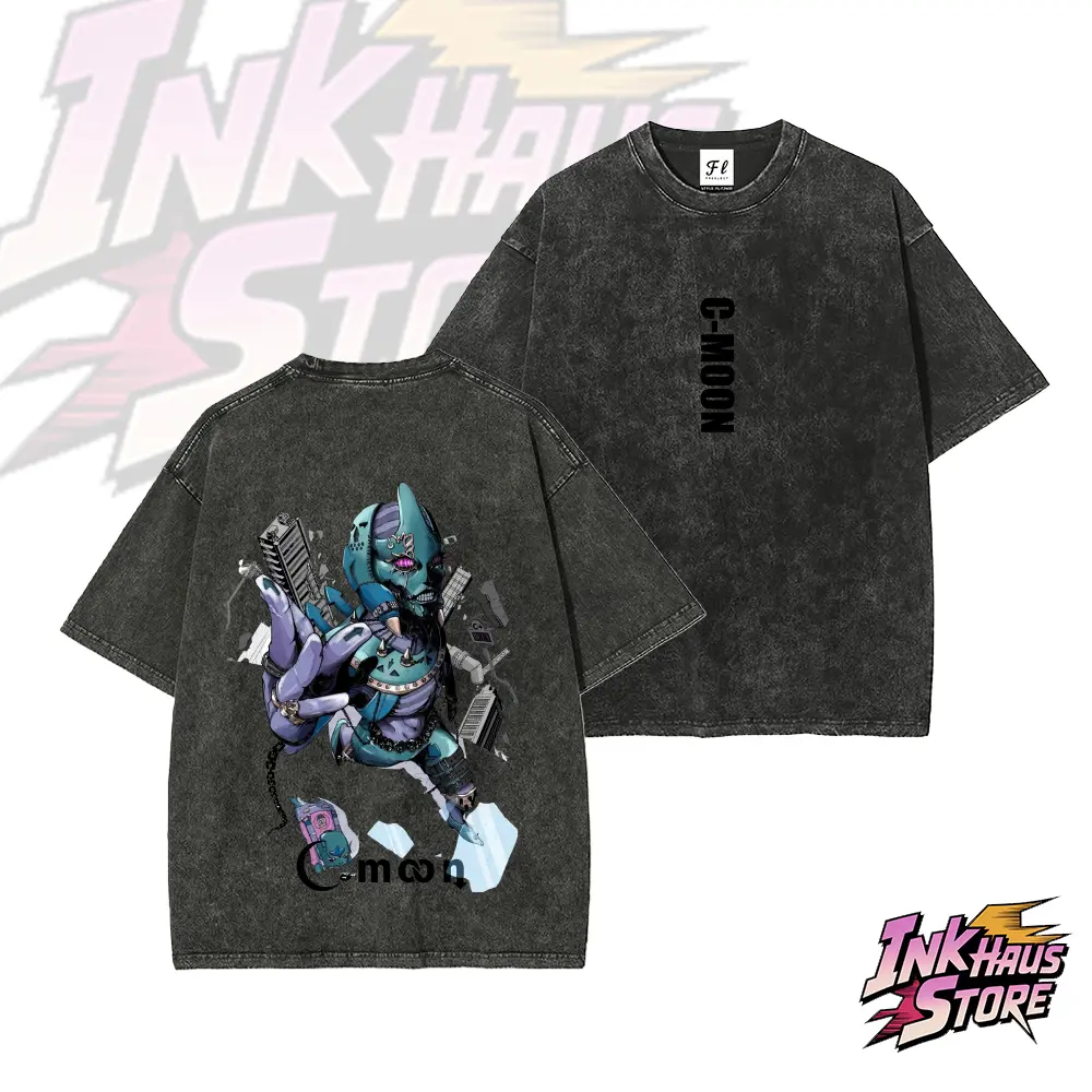 JoJo Part 6 Stone Ocean Enrico Pucci C-MOON Stand --Short Sleeve Cotton Unisex Retro wash Tee