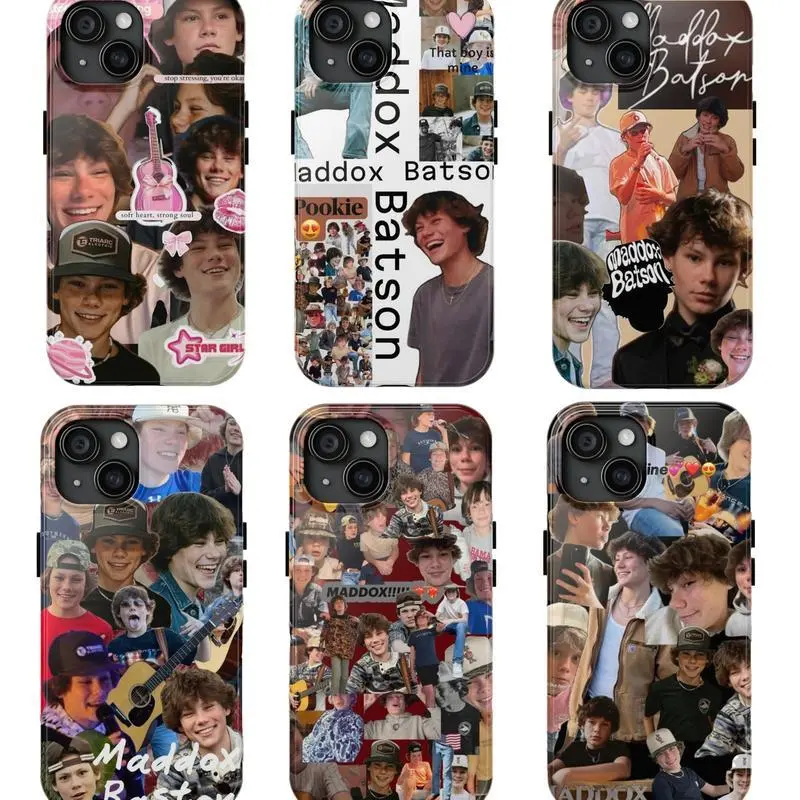 Country Singer Maddox Batson Collage Music Fan Art Heavy Duty Tough Phone Case Shockproof Drop Protection Durable Hard Cover Aesthetic for iPhone 11 12 13 14 15 16 17 Pro Max Plus