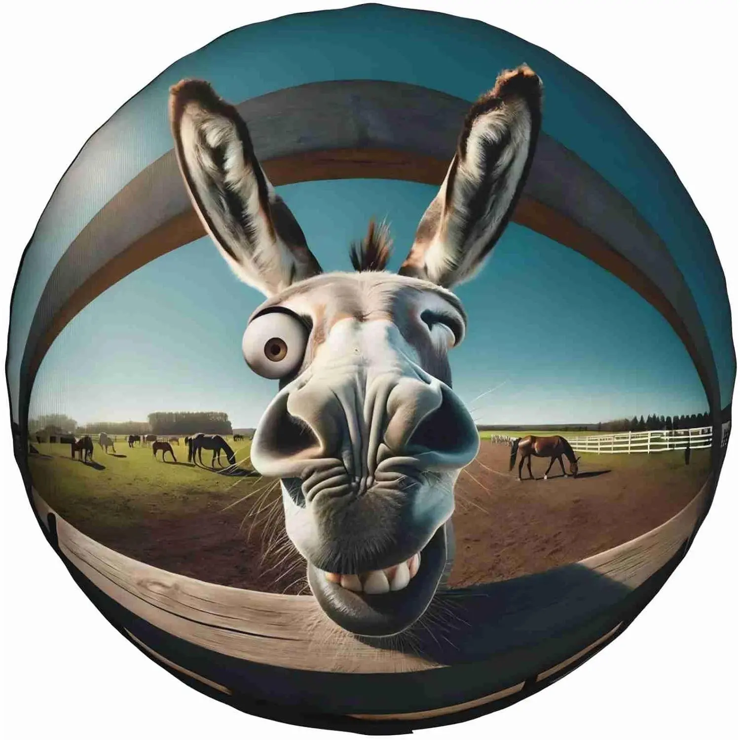 15-inch Heavy Duty PVC RV Spare Tire Cover, Durable Weatherproof Wheel Protector with Neat and Tight Stitching, Easy to Clean Universal Fit for Camper, SUV, Truck, Trailer (Model HvoC-002)