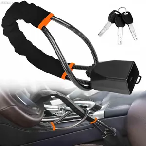 Car Steering Wheel Lock, Anti-theft Car Wheel Lock, Universal Automotive Security Lock with 3 Keys, Car Accessories for Truck Most Vehicles with Seat Belt BuckleAB13MaisonLuxe