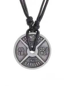 Alloy Sports Series Creative Barbell Plates 20.4kg Necklace Inspirational Fitness Pendant Charm, Motivational Gym Accessory