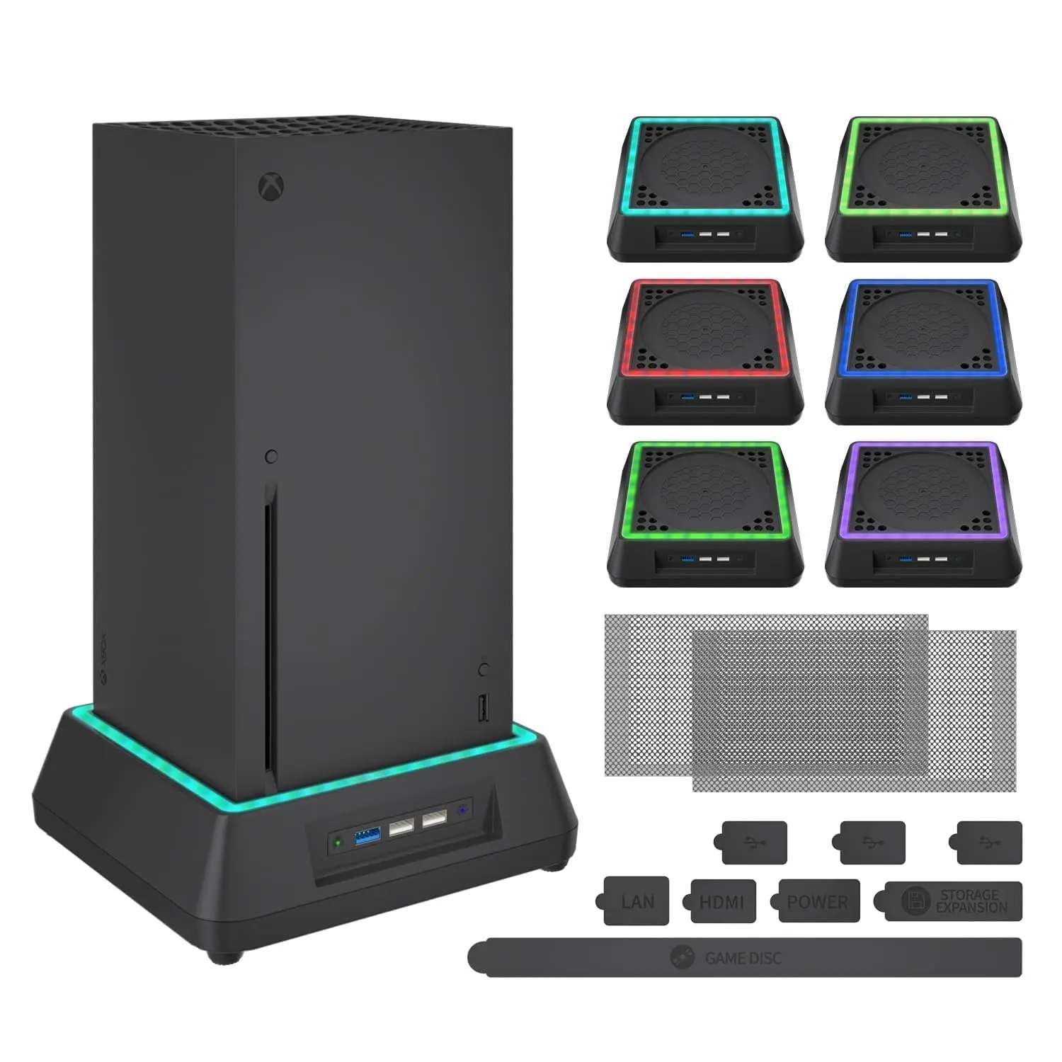 Cooling Fan for  Series X   Series X Cooling Stand with LED , Extra Big Turbo Fan, USB 2.0 Ports, Dust Cover Filters (Only Compatible with  Series x)