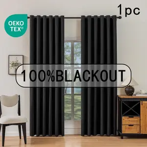 1pc 100% Blackout Three-In-One Heavy Window Curtain, Multiple Colors Available, Living Room, Bedroom, Home Office Curtains, Up to 300cm Size, Blackout Window Cover