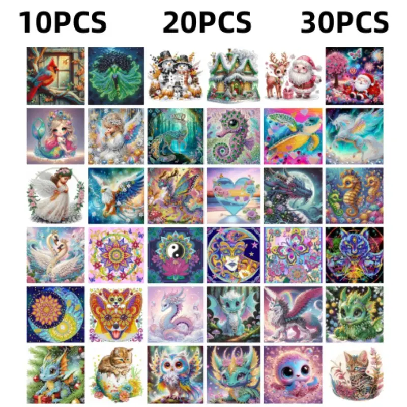 10pcs/20pcs/30pcs Diamond Painting Kit, 30x30cm Full Drill Art Set, Diy Craft Supplies, DIY 5D Craft Making Kit for Beginners & Adults, Wall Decor Gift