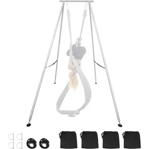 VEVOR Yoga Stand Frame, Max 441-551 lbs Load Swing Stand, Triangular Structure Aerial Rig, Aerial Silk Stands with Yoga Hammock, Standard Height-Adjustable VersionVEVOR Super Brand Day