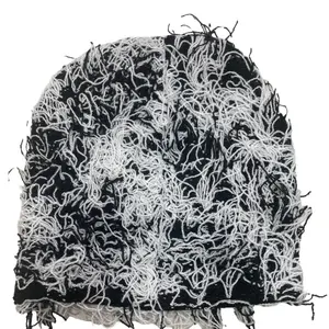 Black/White Fuzzy Beanie