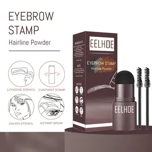 EELHOE Eyebrow Stamp Kit (Black Case) - Waterproof Transferproof Powder, Filler for Quick, Easy Application, Transferproof Eyebrow Powder
