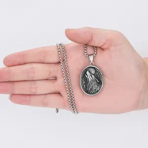 men's tide brand Viking stainless steel personalized wolf head titanium steel men's pendant necklace