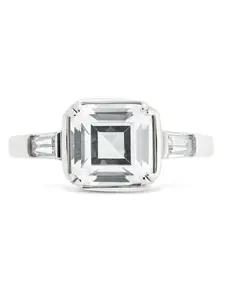 Sterling Silver Asscher Baguette Ring