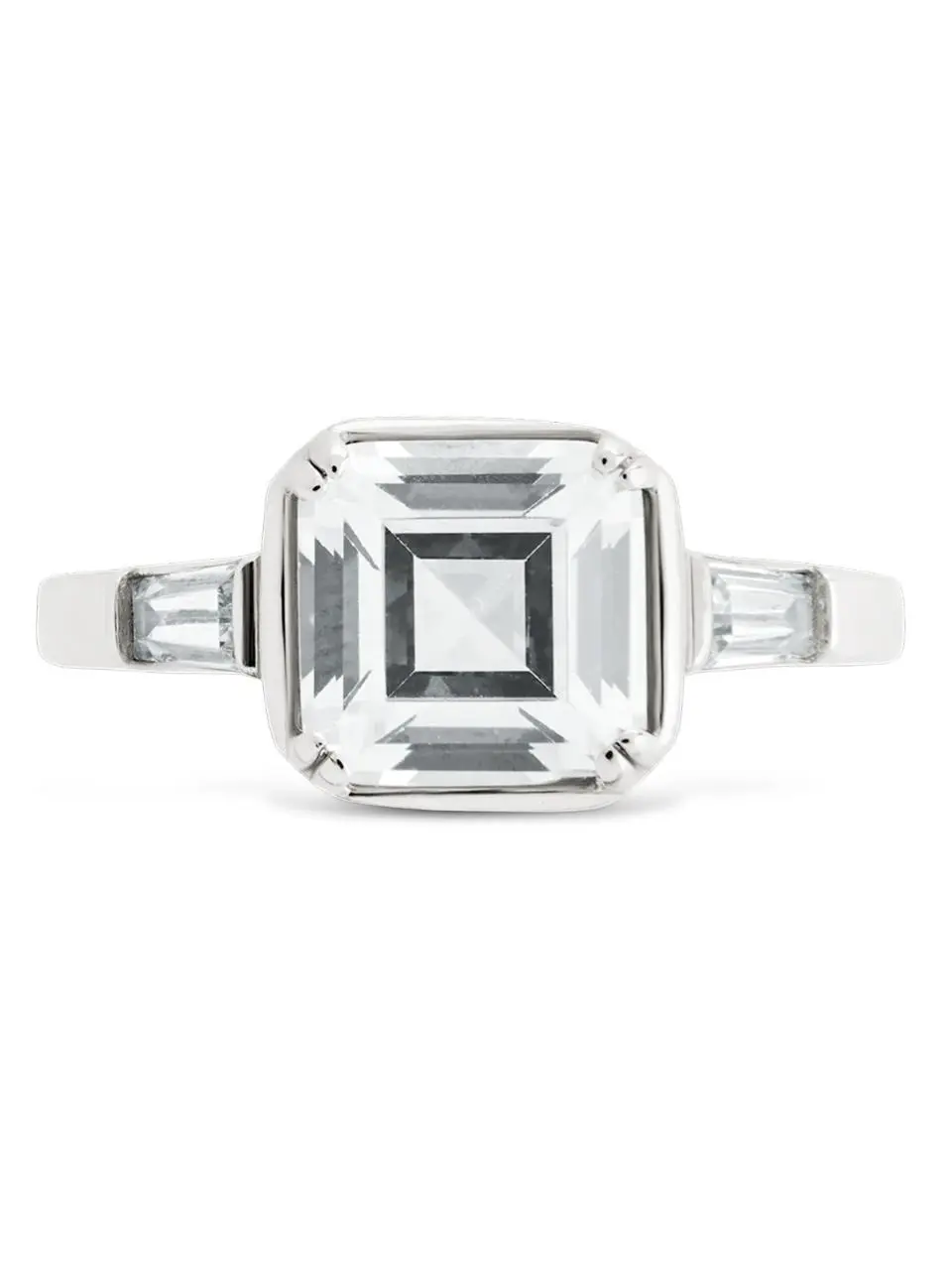 Sterling Silver Asscher Baguette Ring
