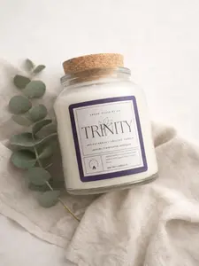 Trinity Candle Naturally Handmade Serenity In A Jar Aromatherapy Candle with Lavender Lemongrass & Frankincense Essential Oils for Stress Relief and Relaxation
