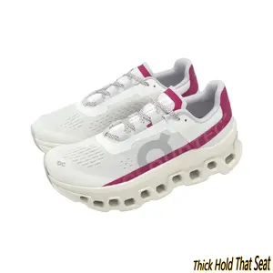 White & Magenta Cloud-Style Running Shoes – Breathable Mesh Upper, Signature Hollow-Out Midsole & Non-Slip Rubber Outsole, Unisex Lightweight Trainers for Daily Walks & Gym Sessions