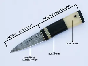 Damascus Steel Celtic Scottish Dirk SGIAN DUBH | Bone Handle Knife | Best Wedding Gift | Camping Knife