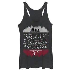 Women's Stranger Things Alphabet Lights Racerback Tank Top