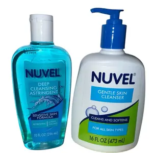 Gentle Skin Cleanser Set Nuvel 16Floz (473 ML) and Deep Cleaning Astringent,Sensitive Formula,Deep Cleansing,Refreshing Clean Feeling 10FL Oz (296 ML)  For all Skin Types, Skincare, Facial Wash, Comfort