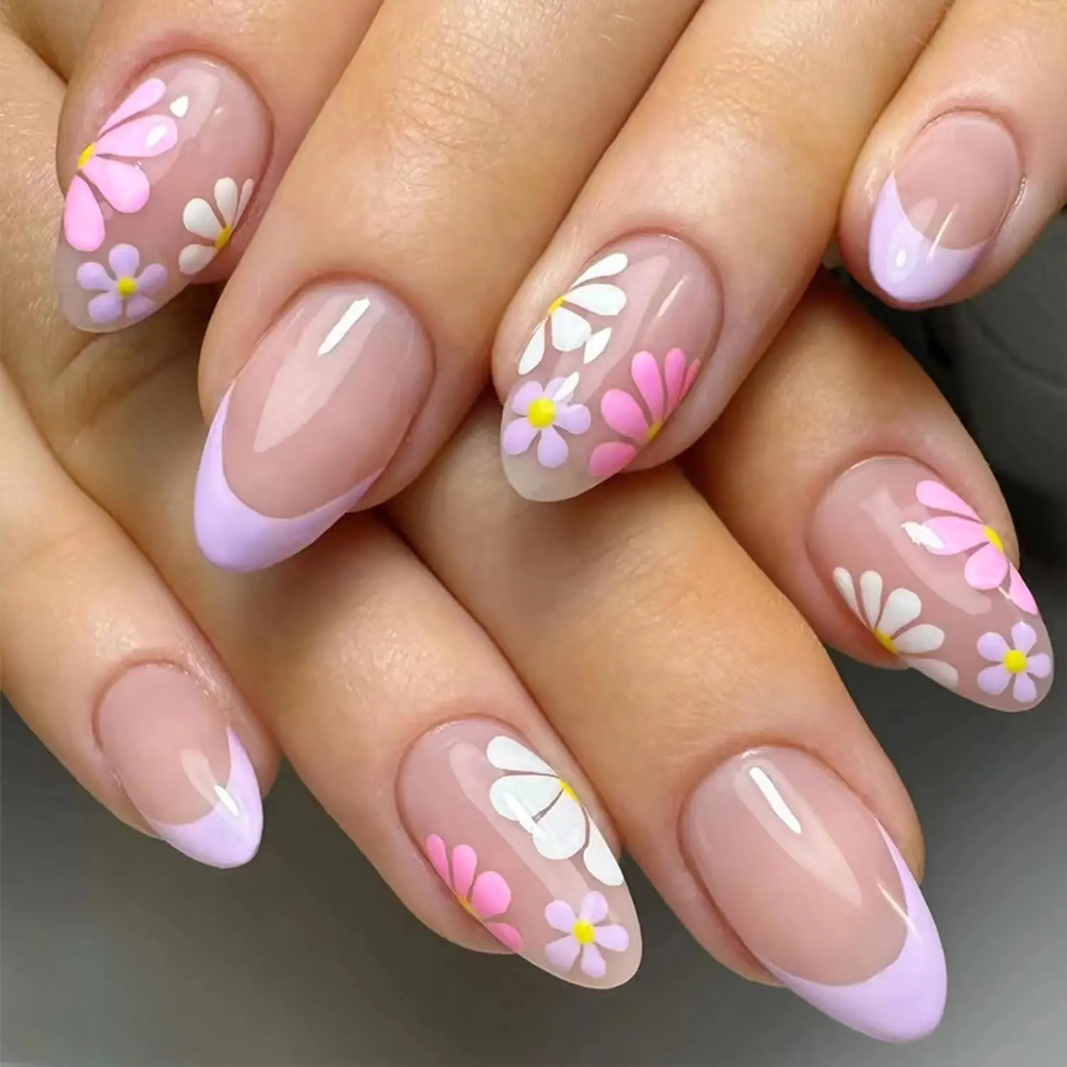 Flower Fake Nails-16
