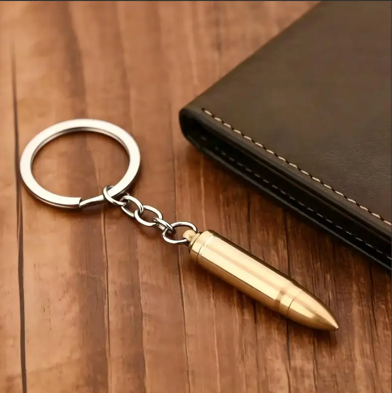Pure brass simulation bullet model digging ear spoon eating chicken peripheral model bullet portable keychain Creative Holiday Gif Decoration