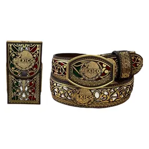 Gold Mexico Belt and Phone Holder Set
