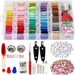 Embroidery kit for Beginners Adults,1200 Pcs + Friendship Bracelet String Kits with Storage Box,95 Colors Embroidery Thread and 1000 Crafts Beads,Embroidery Floss and Accessories