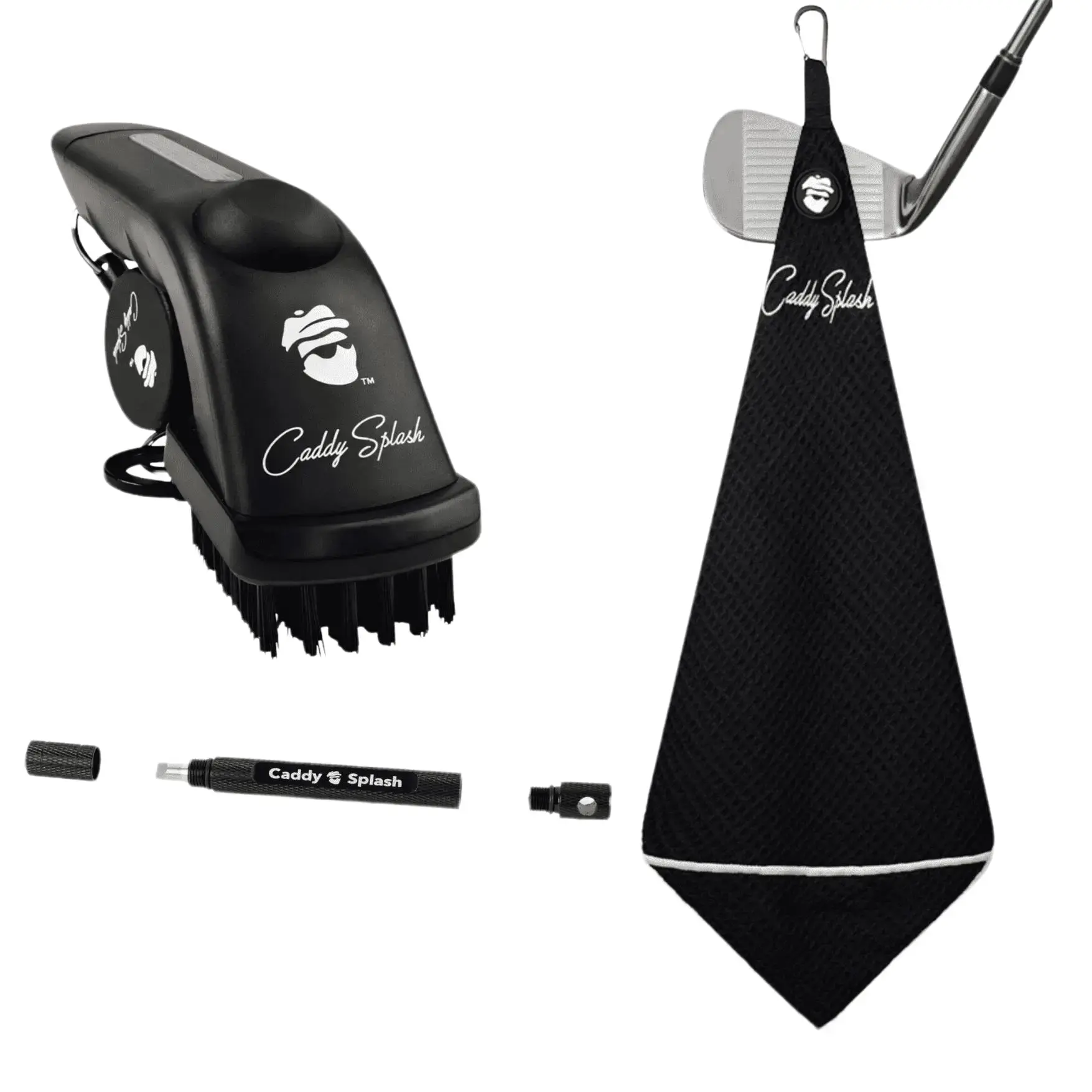 Deluxe Club Cleaning Kit: Pro Golf Club Cleaner, Magnetic Towel & Groove Sharpener