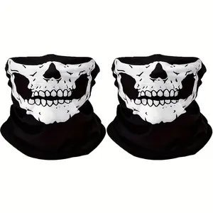 Skull Masks 1/2/3 Patterned Windproof Scarves Breathable Headscarves Balaclavas for Sports Outdoor Halloween Role-Playing