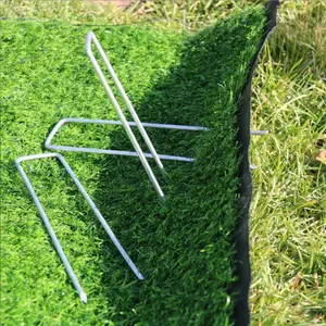 4 Inch 100 Pack Landscape Staples Galvanized Garden Stakes Anti-Rust Landscape Pins for Weed Barrier Fabric, Artificial Turf and Landscape Fabric Grass Control