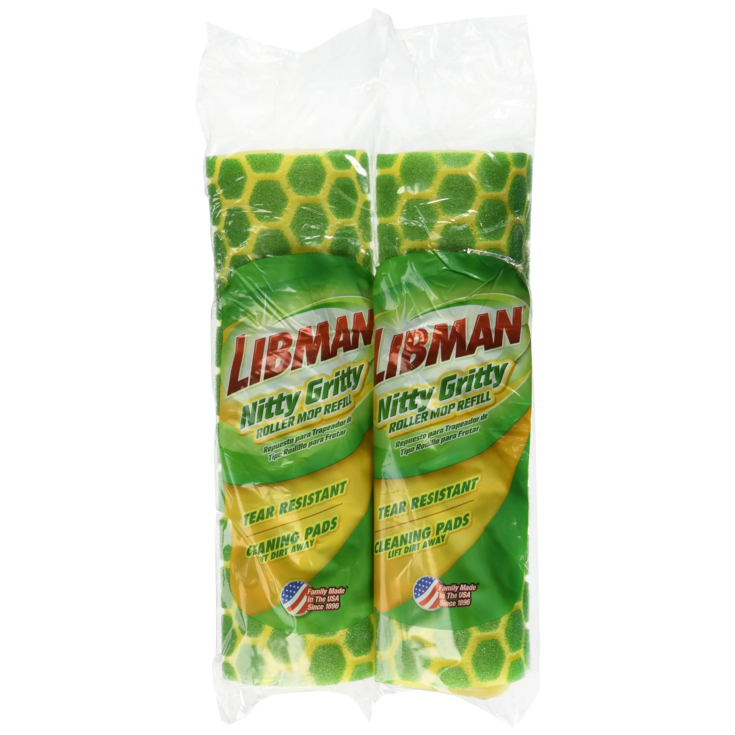 Libman Nitty Gritty Roller Mop Refill Pack of 2 for Deep Floor Cleaning