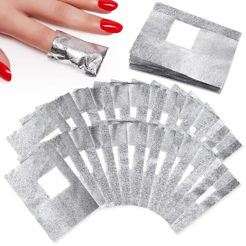 Makartt Gel Polish Remover Foil Wraps - 100Pcs with 1.18in Pre-Attached Organic Lint-Free Cotton Pads, for Soak-Off Gel, Dip Powder, Acrylic Powder, Nail Glue Remover, DIY Home Manicure Care, Diy Nails At Home