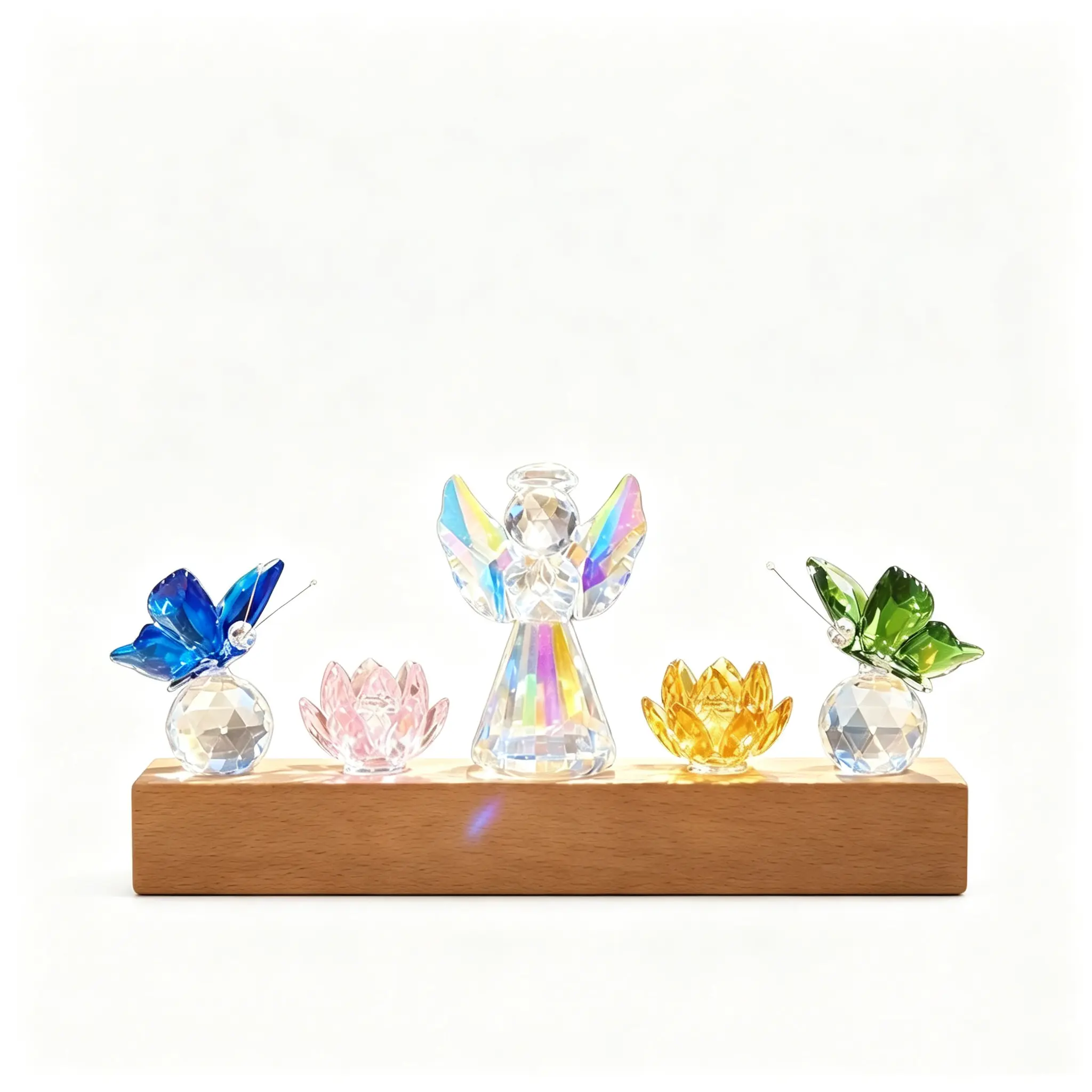 house decor 2-in-1 Crystal Angel Suncatcher & LED Mood Lamp, High-Quality Faceted Prisms, Daytime Rainbow Effect, Nighttime Warm Glow, Decorative Light Decor for Bedroom Home Aesthetic Decor