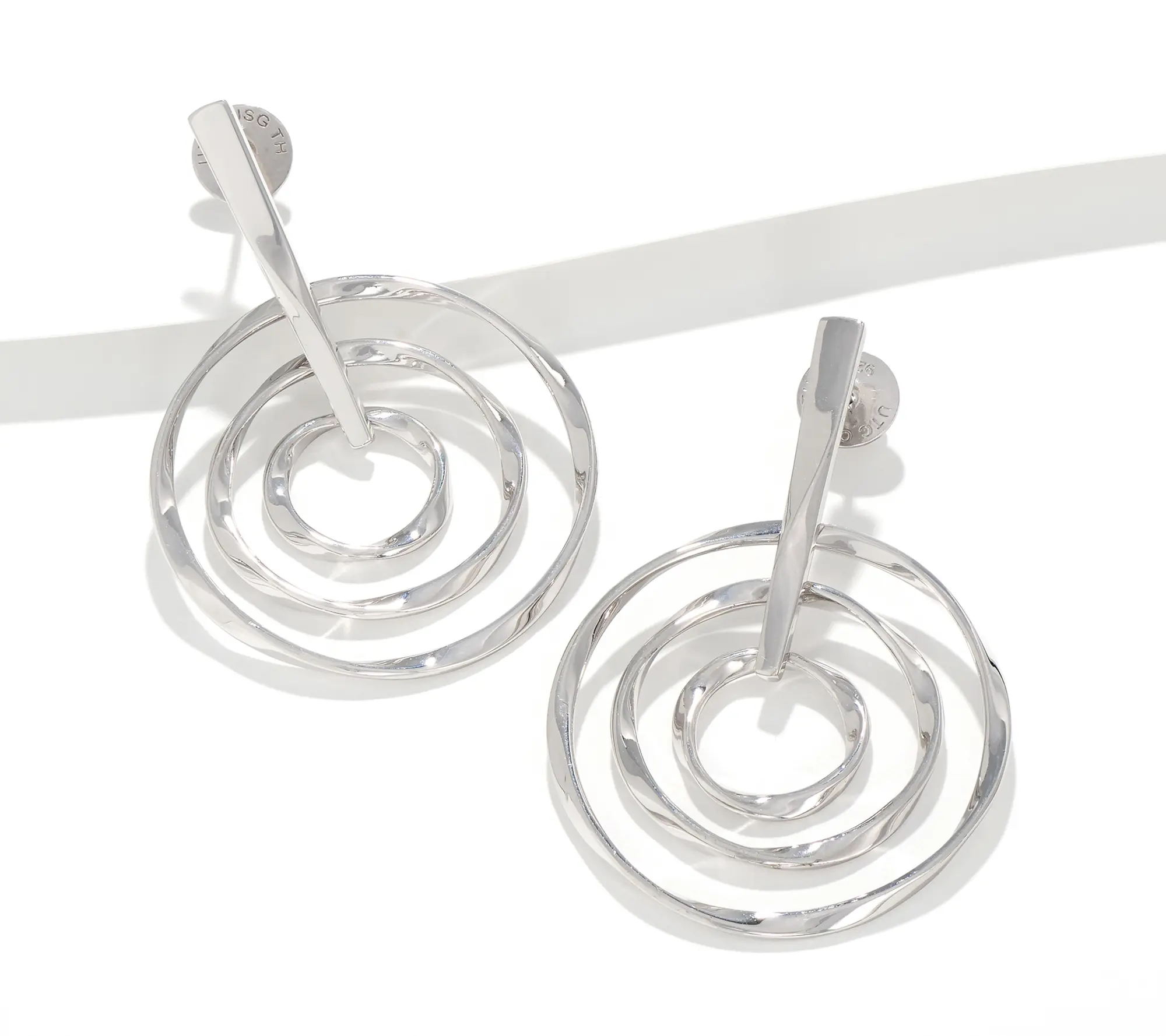 Christian James by Scott Grimes Sterling Ripple Multi-Circle Dangle Earrings