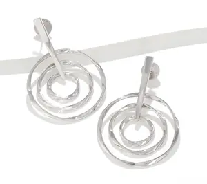 Christian James by Scott Grimes Sterling Ripple Multi-Circle Dangle Earrings