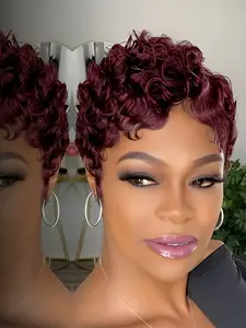 Pixie Cut Wig 613 Blonde Color, 13x4 Frontal Transparent Lace, Short Curly Human Hair Wig for Women, Daily Party Cosplay Gift, Kinky Curly Wig