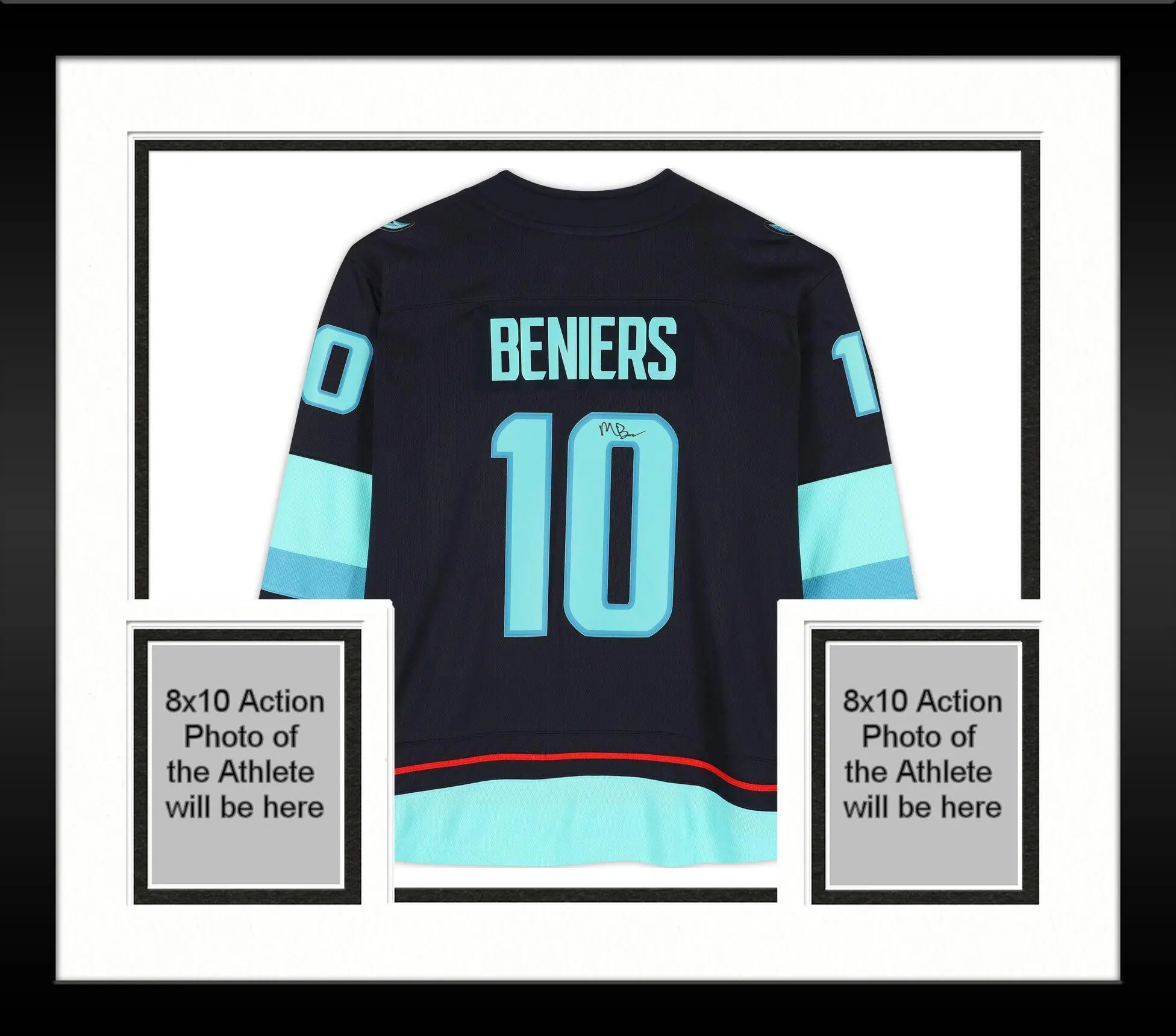 Framed Matty Beniers Seattle Kraken Autographed Navy Fanatics Breakaway Jersey - No Patch - Fanatics Authentic Certified - NHL Memorabilia
