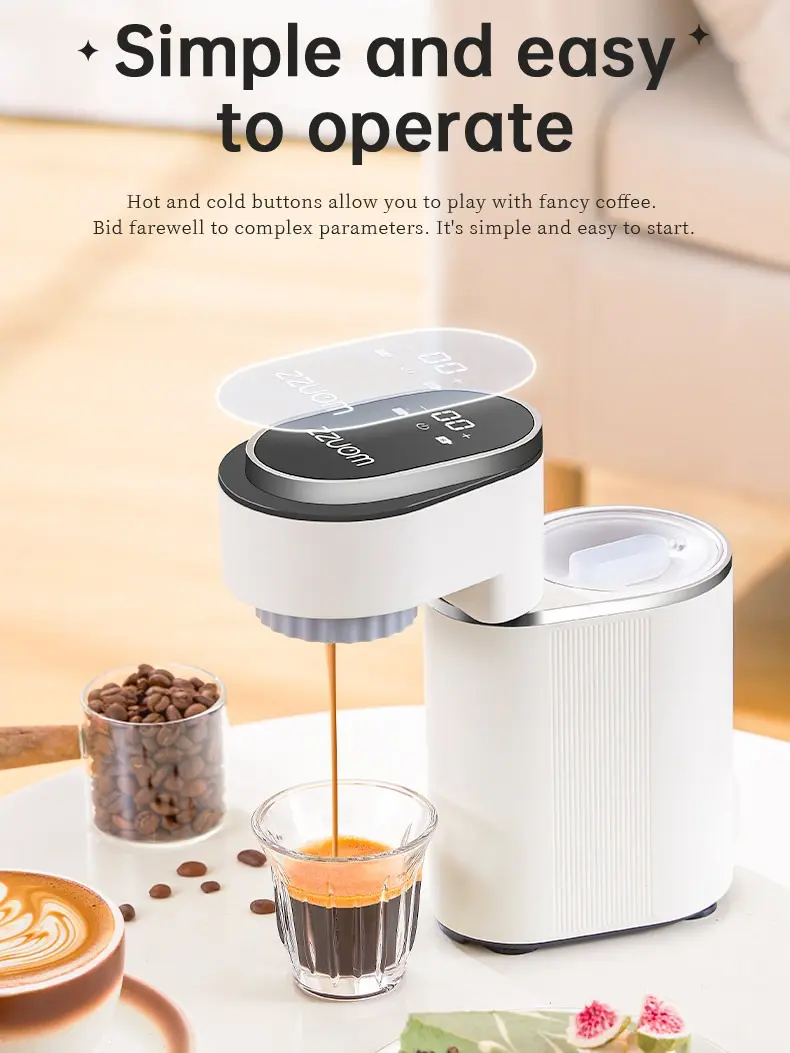 Portable Coffee Machine, Compact Home Use, Automatic Dual Brewing for Hot & Cold, Espresso Machine