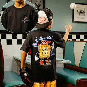 Batter Up Baseball Lifestyle T-Shirt, Retro Cartoon Waffle Baseball Graphic Tee, Funny Baseball Lover Shirt, Vintage Sports Fan Tee, Baseball Season, Game Day Baseball Outfit Gift, Trending Shirt, Y2K Clothing, Youth Clothing