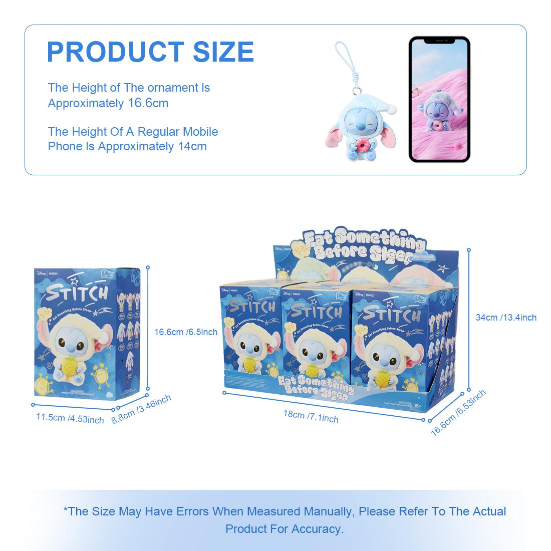 MINISO Disney Stitch Eat Before Sleep Vinyl Plush Blind Box | Cute Pajama Stitch Pendant & Bag Charm | Cozy Room Decor | Official Collectible, Ideal Graduation & Summer Gift #StitchBlindBox #PlushCharm #DisneyCollectible, Stitch Character