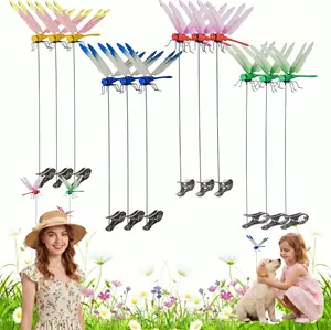 12 Pack 3D Artificial Dragonfly Decor Clips, Lifelike Bionic Dragonfly Ornament Clips, Novelty Prank Gag Accessories for Hats, Horse Tack, Garden Stakes, Indoor & Outdoor Yard Decoration