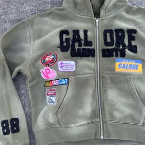 “NYC RACING PATCHWORK ZIPUP HOODIE”