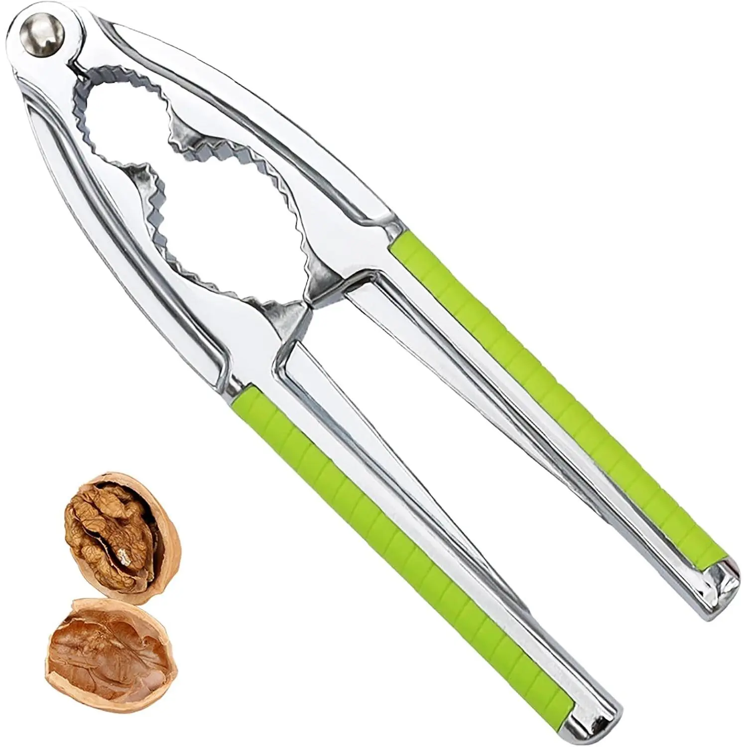 Nutcracker, suitable for walnuts, pecans, macadamia nuts, hazelnuts, almonds, lobster nuts, crab claws (green)
